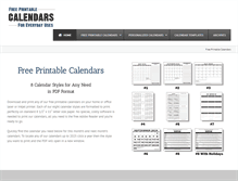 Tablet Screenshot of free-printable-calendars.com